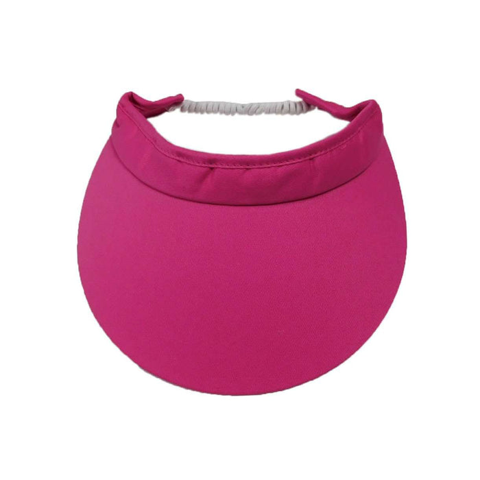 Big Brim Sun Visor with Coil Lace by Tropical Trends Visor Cap Dorfman Hat Co. v69bbFC Fuchsia
