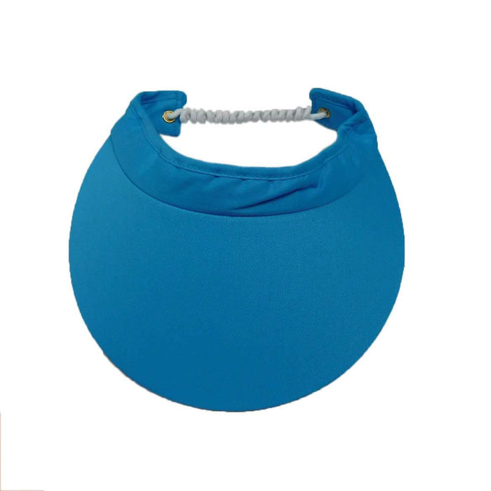 Big Brim Sun Visor with Coil Lace by Tropical Trends Visor Cap Dorfman Hat Co. v69bbTQ Turquoise