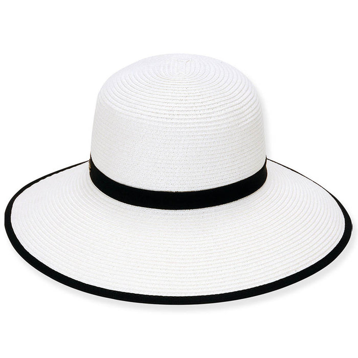 Black and White Backless Facesaver Hat - Sun 'N' Sand Hat Facesaver Hat Sun N Sand Hats HH1360C White OS (57 cm)