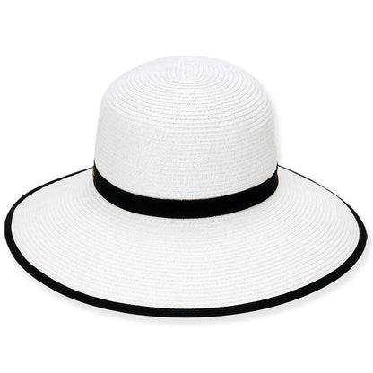 Black and White Backless Facesaver Hat - Sun 'N' Sand Hat Facesaver Hat Sun N Sand Hats HH1360C White OS (57 cm)