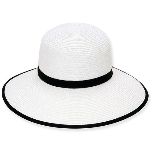 Black and White Backless Facesaver Hat - Sun 'N' Sand Hat Facesaver Hat Sun N Sand Hats HH1360C White OS (57 cm)