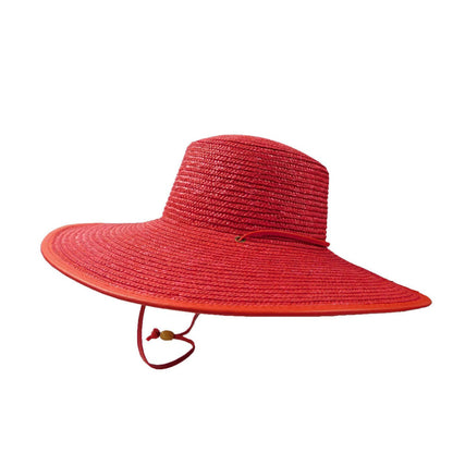 Boater with Large Brim and Chin Cord Bolero Hat Great hats by Karen Keith WSPS605RD Red