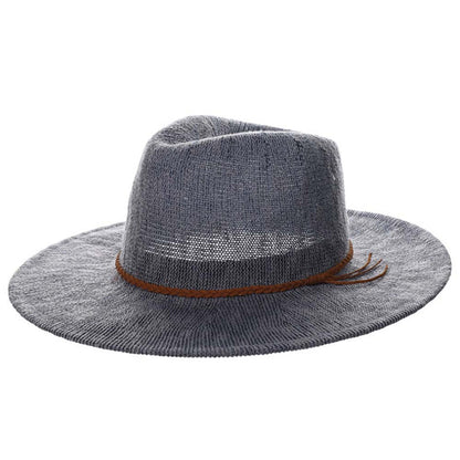Boucle Knit Safari Hat with Braided Band - Scala Hats Safari Hat Scala Hats LC835-DENIM Denim OS