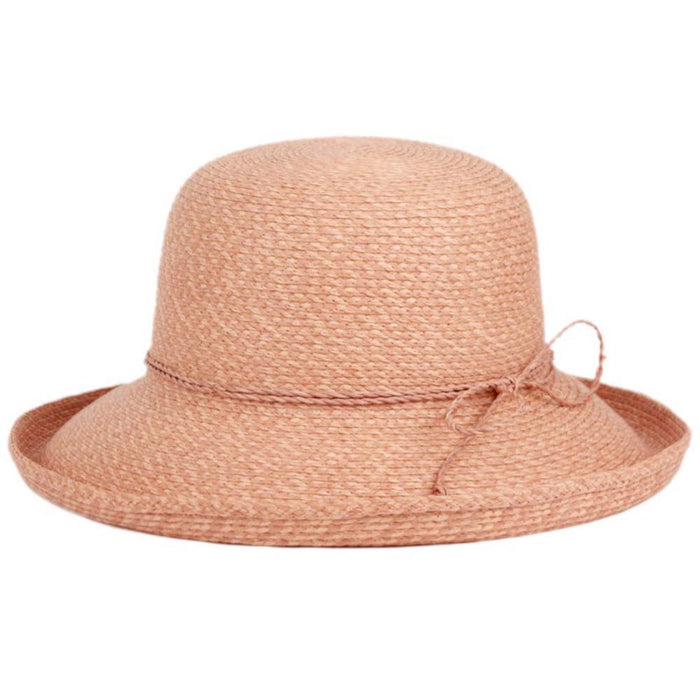 Braid Straw Up Turned Brim Summer Hat - Angela & William Hats Kettle Brim Hat Epoch Hats CL6042-BN Pink M/L