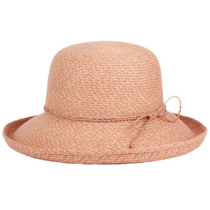Braid Straw Up Turned Brim Summer Hat - Angela & William Hats Kettle Brim Hat Epoch Hats CL6042-BN Pink M/L