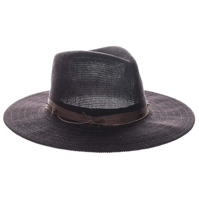 Brown Knit Safari Hat with GG Ribbon Band - Scala Hats Safari Hat Scala Hats LC836-ASST Brown OS