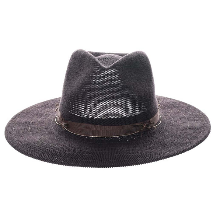 Brown Knit Safari Hat with GG Ribbon Band - Scala Hats Safari Hat Scala Hats