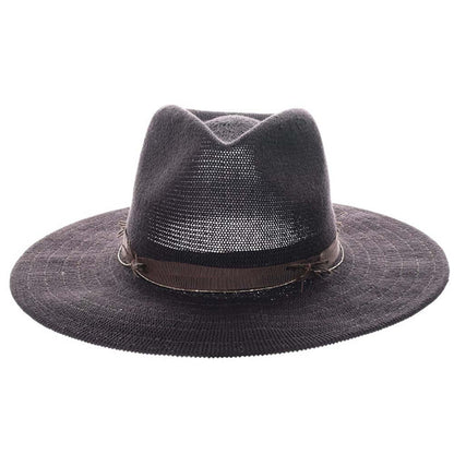 Brown Knit Safari Hat with GG Ribbon Band - Scala Hats Safari Hat Scala Hats