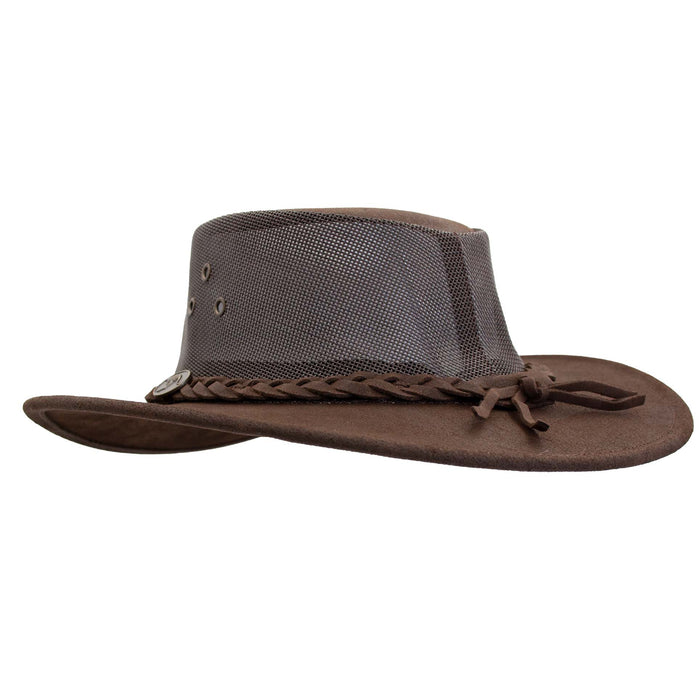 Bushie Genuine Cattle Leather Mesh Crown Cooler Hat - Red Rock Hats Safari Hat Red Rock Hats