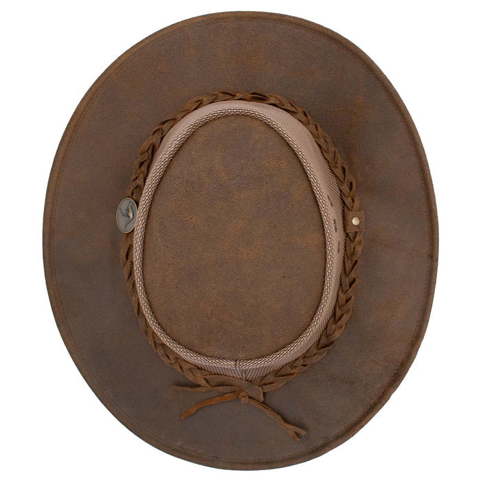 Bushie Genuine Cattle Leather Mesh Crown Cooler Hat - Red Rock Hats Safari Hat Red Rock Hats