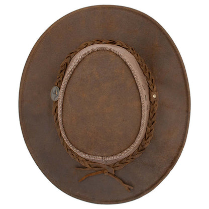 Bushie Genuine Cattle Leather Mesh Crown Cooler Hat - Red Rock Hats Safari Hat Red Rock Hats