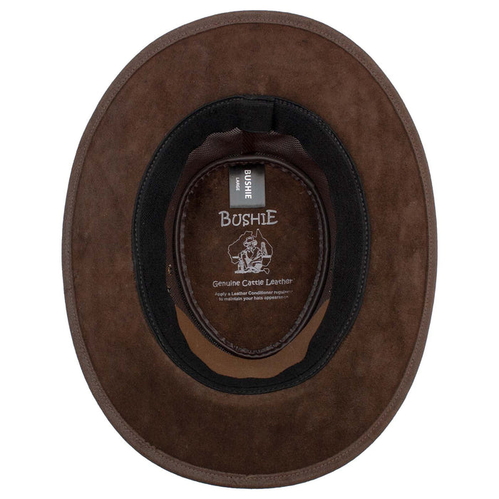 Bushie Genuine Cattle Leather Mesh Crown Cooler Hat - Red Rock Hats Safari Hat Red Rock Hats