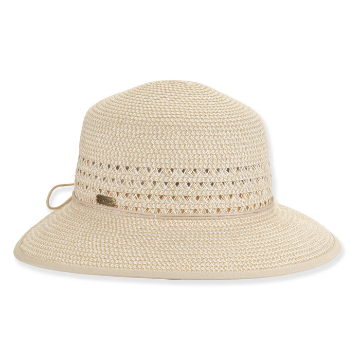 Butterfly Split Brim Braided Straw Summer Hat - Sun 'N' Sand Hats Facesaver Hat Sun N Sand Hats HH3483A Ivory OS (58 cm)