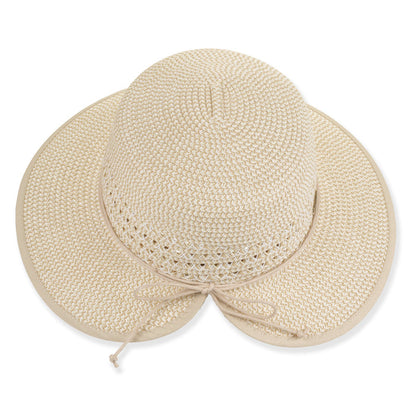 Butterfly Split Brim Braided Straw Summer Hat - Sun 'N' Sand Hats Facesaver Hat Sun N Sand Hats