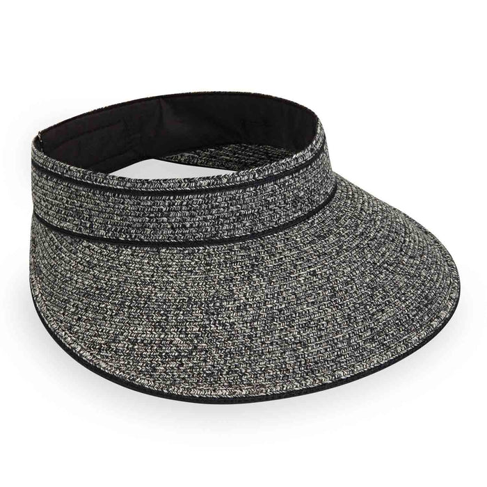 Carkella Lily Sun Visor by Wallaroo Hat Company Visor Cap Wallaroo Hats LILY_BKIV Black OS