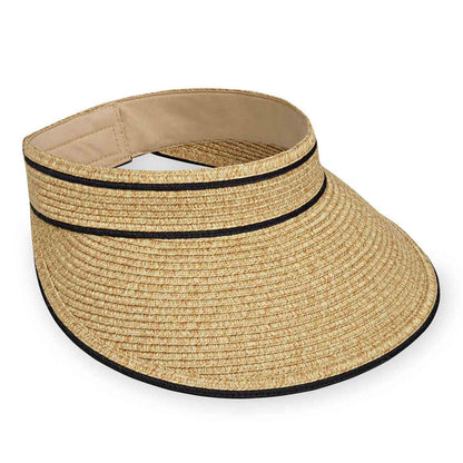 Carkella Lily Sun Visor by Wallaroo Hat Company Visor Cap Wallaroo Hats LILY_BGBK Beige OS