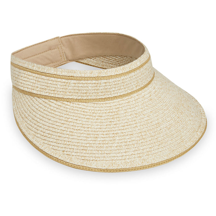Carkella Lily Sun Visor by Wallaroo Hat Company Visor Cap Wallaroo Hats LILY_WHBG White OS