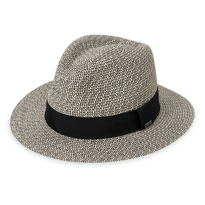 Carkella Newhall Fedora by Wallaroo Hat Company Fedora Hat Wallaroo Hats NWHLM-MBL-M Mixed Black M/L (59 cm)