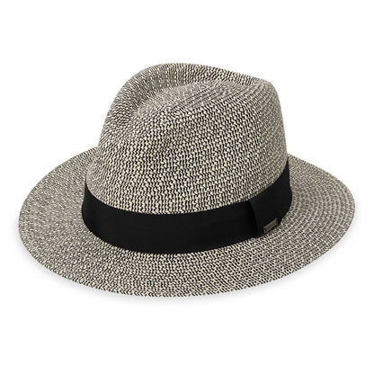 Carkella Newhall Fedora by Wallaroo Hat Company Fedora Hat Wallaroo Hats NWHLM-MBL-M Mixed Black M/L (59 cm)