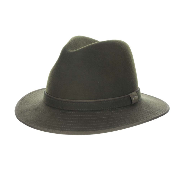 Ceduna Wool Felt Safari with Faux Suede Band - Scala Hat Safari Hat Scala Hats DF206-OLIVE4 Olive X-Large (61 cm)