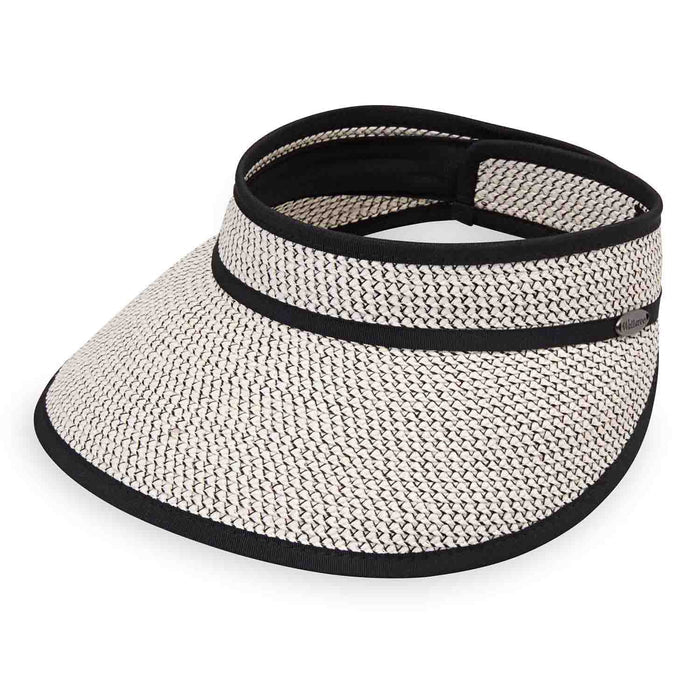 Charlie Sun Visor by Wallaroo Hat Company Visor Cap Wallaroo Hats CHAVIS-IB Ivory / Black OS