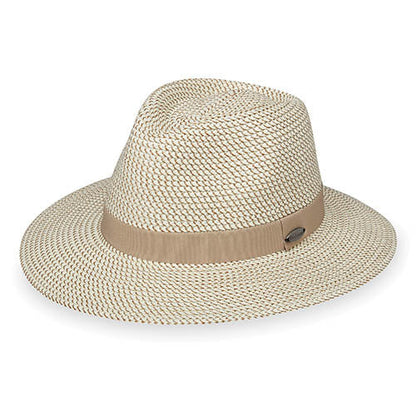 Charlie XL Fedora for Large Heads by Wallaroo Hat Company Safari Hat Wallaroo Hats CHA-ITP-X Ivory / Taupe L/XL (61 cm)