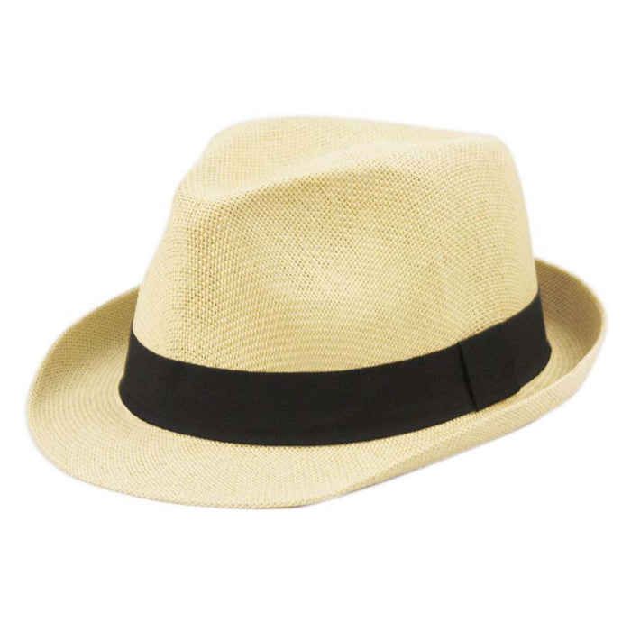 Classic Summer Straw Fedora Hat, Unisex - Angela & Williams Hat Fedora Hat Epoch Hats F2781-NT Natural M/L (58 cm)