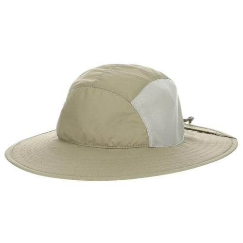 Cooling Dimensional Brim Hiking Hat, Chin Strap - DPC Outdoor Headwear Bucket Hat Dorfman Hat Co. MC416-KAKI2 Khaki Labeled: S/M; Actual size: 55.5 cm (S)