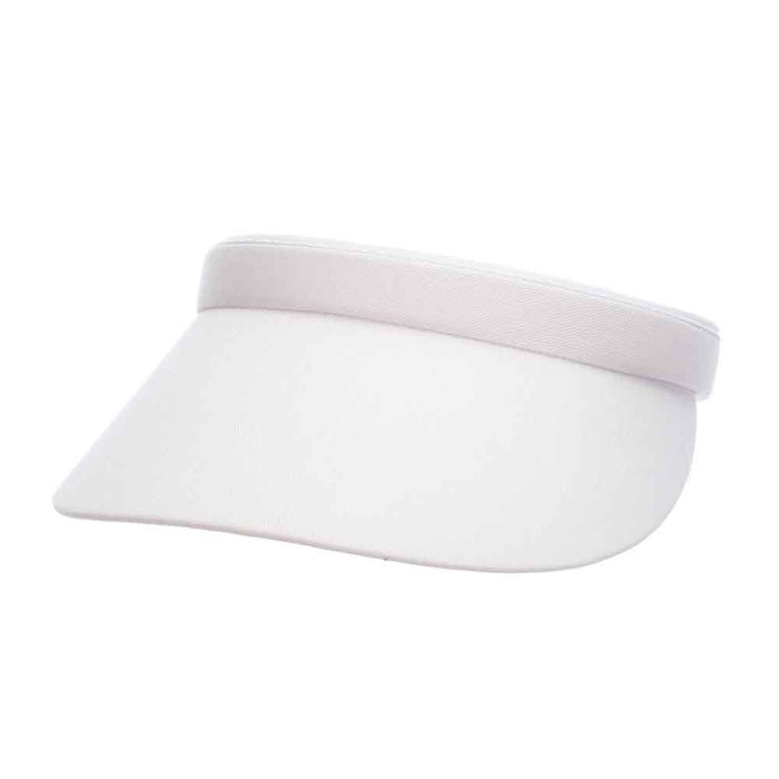 Cotton Clip-On Sun Visor - Tropical Trends - 3" Peak Visor Cap Dorfman Hat Co. V16-WHT White
