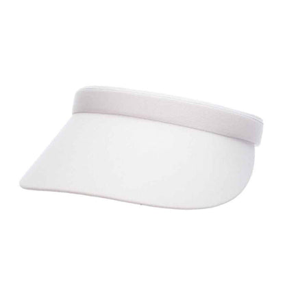 Cotton Clip-On Sun Visor - Tropical Trends - 3" Peak Visor Cap Dorfman Hat Co. V16-WHT White