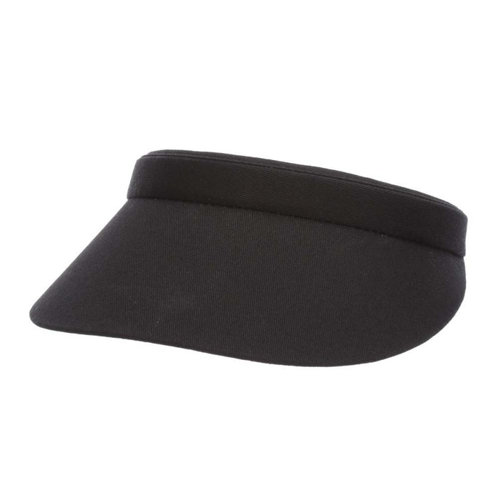 Cotton Clip-On Sun Visor - Tropical Trends - 3" Peak Visor Cap Dorfman Hat Co. V16-BLK Black