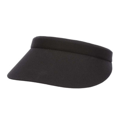 Cotton Clip-On Sun Visor - Tropical Trends - 3" Peak Visor Cap Dorfman Hat Co. V16-BLK Black
