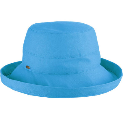 Cotton Up Turned Brim Golf Hat - Scala Hats for Women Kettle Brim Hat Scala Hats LC484-MBLUE Medium Blue M/L (57 - 58 cm)