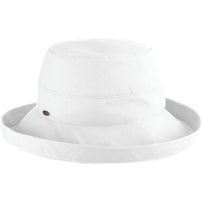 Cotton Up Turned Brim Golf Hat - Scala Hats for Women Kettle Brim Hat Scala Hats LC484-WHT White M/L (57 - 58 cm)