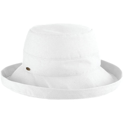 Cotton Up Turned Brim Golf Hat - Scala Hats for Women Kettle Brim Hat Scala Hats LC484-WHT White M/L (57 - 58 cm)