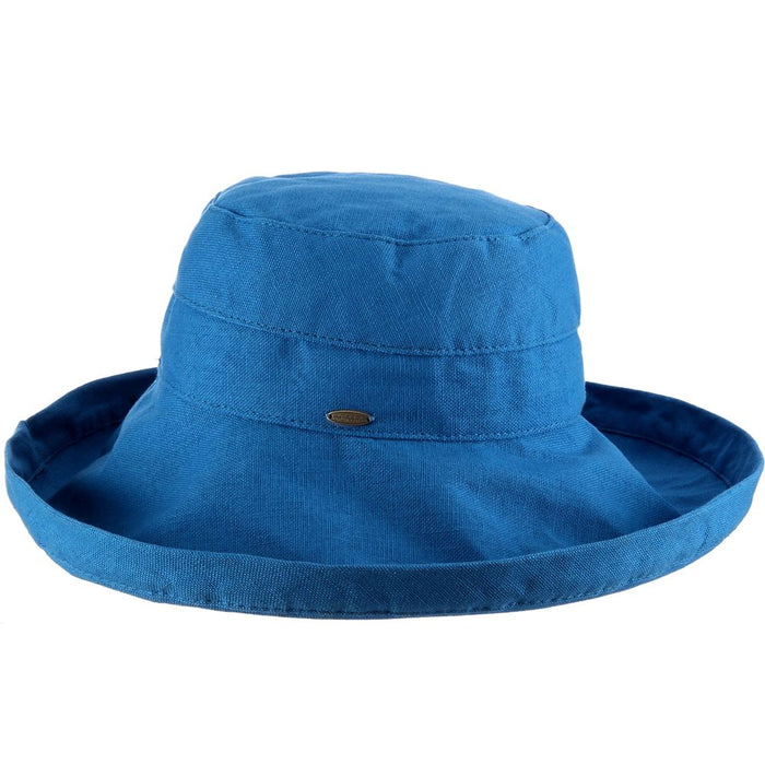 Cotton Up Turned Large Brim Sun Hat - Scala Hats for Women Kettle Brim Hat Scala Hats