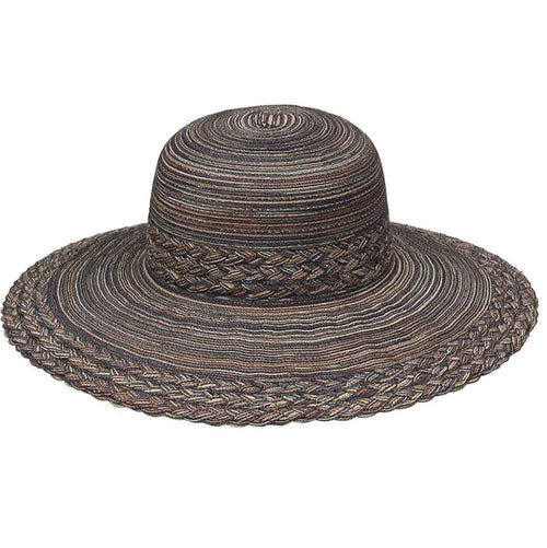 Criss Cross Braid Poly Straw Floppy Sun Hat - Karen Keith Hats Wide Brim Sun Hat Great hats by Karen Keith P31-BRN Brown OS