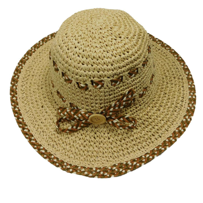 Criss Cross Braid Toyo Sun Hat Wide Brim Sun Hat Jeanne Simmons Accessories