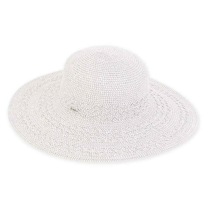 Criss Cross Woven Brim Beach Hat - Sun 'N' Sand Hats Wide Brim Sun Hat Sun N Sand Hats HH2319C Taupe Tweed OS