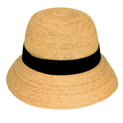 Crochet Raffia Bucket Hat Cloche Something Special LA WSRA492NT Natural