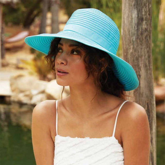 Deluxe Ribbon Floppy Beach Hat - Panama Jack Hats Wide Brim Sun Hat Panama Jack Hats