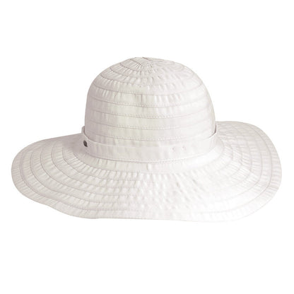 Deluxe Ribbon Floppy Beach Hat - Panama Jack Hats Wide Brim Sun Hat Panama Jack Hats PJL526-WHT White OS