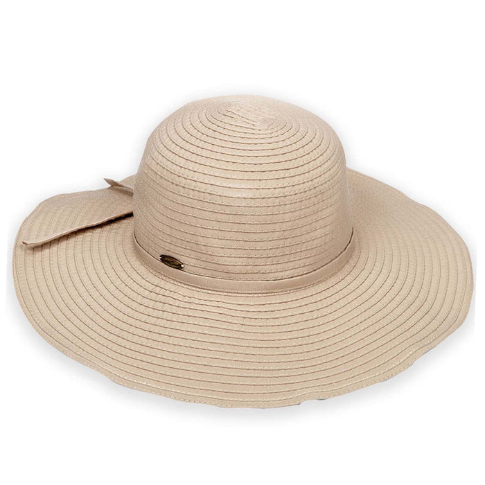 Deluxe Ribbon Sun Hat - Sun'N'Sand Hats Wide Brim Sun Hat Sun N Sand Hats HH1021A Natural OS