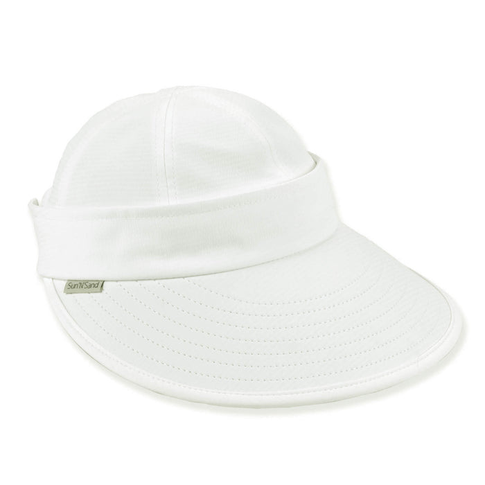 Detachable Crown Wide Brim Cap-Sun Visor - Sun 'N' Sand Hats Cap Sun N Sand Hats HH3586A Ivory OS