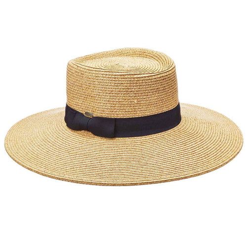 Diego Flat Crown Straw Gaucho Hat - Scala Hats Bolero Hat Scala Hats LP237-NAT Natural Medium (57 cm)
