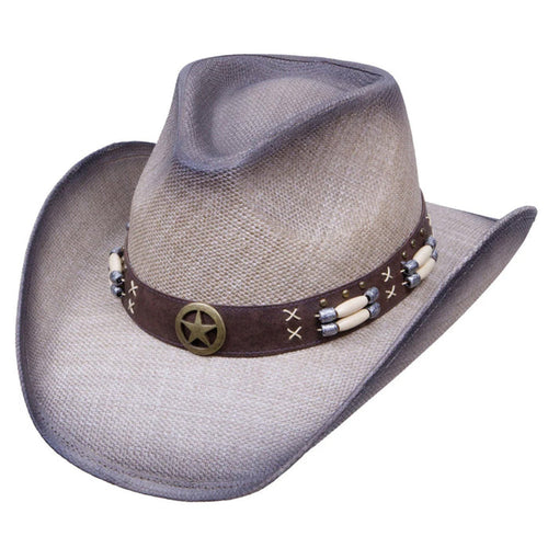 Distressed Grey Toyo Straw Cowboy Hat - Kenny Keith Cowboy Hat Great hats by Karen Keith TM10-Lm Grey Medium (57 cm)