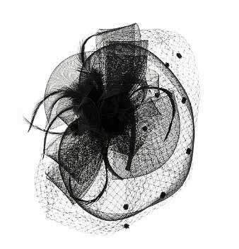 Dotted Netting Fascinator Fascinator Something Special Hat lb7319BK Black