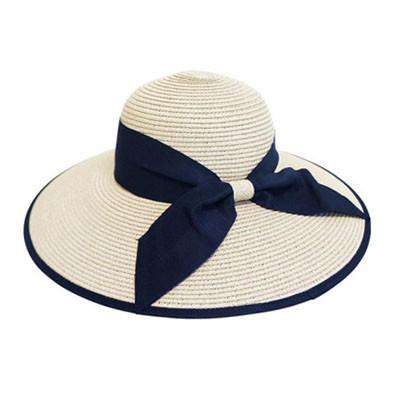Double Ribbon Bow Sun Hat Floppy Hat Boardwalk Style Hats WSda622BK Black Medium (57 cm)