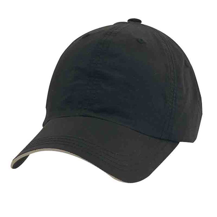 DPC Global Sandwiched Supplex® Cap Cap Dorfman Hat Co. BC136-BLK Black/Khaki