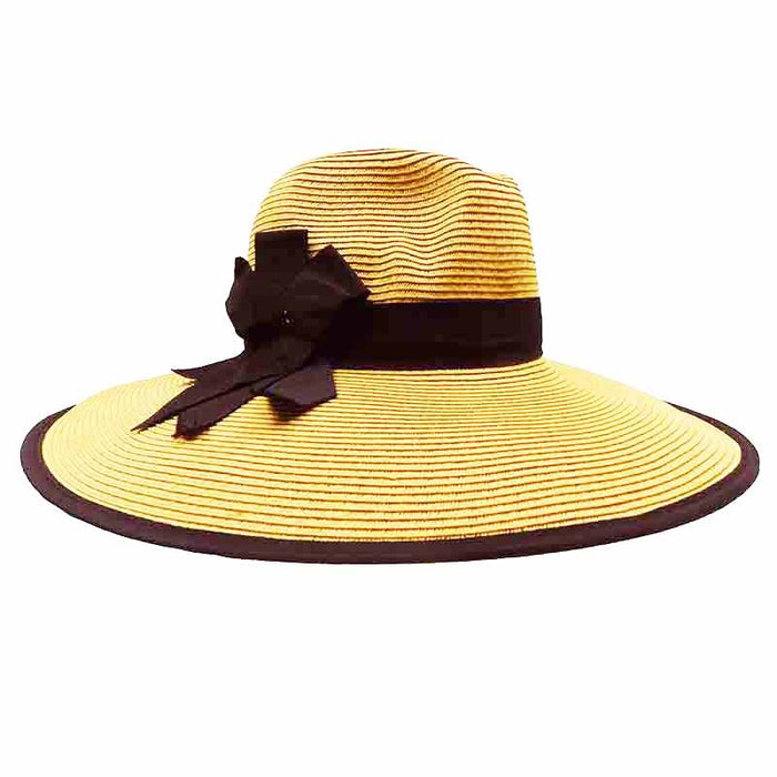 Elegant Wide Brim Straw Hat for Women - Jeanne Simmons Hats Safari Hat Jeanne Simmons Accessories js8001tn Tan